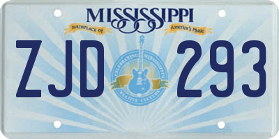 MS license plate ZJD293