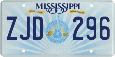 MS license plate ZJD296