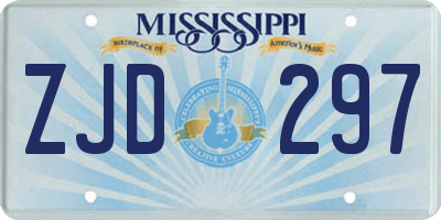 MS license plate ZJD297