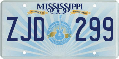 MS license plate ZJD299