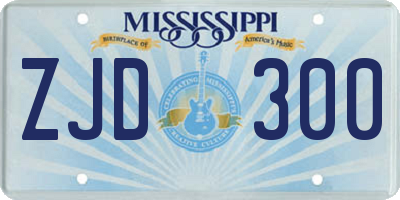 MS license plate ZJD300