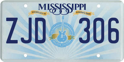 MS license plate ZJD306