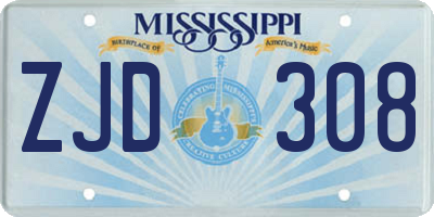 MS license plate ZJD308