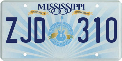 MS license plate ZJD310