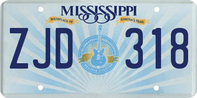 MS license plate ZJD318