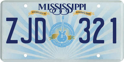 MS license plate ZJD321