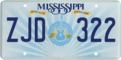 MS license plate ZJD322
