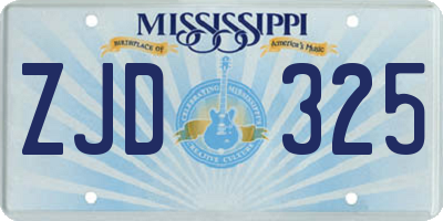 MS license plate ZJD325