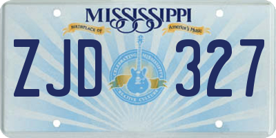MS license plate ZJD327
