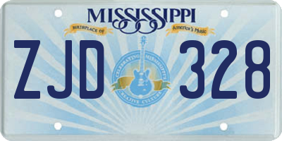 MS license plate ZJD328