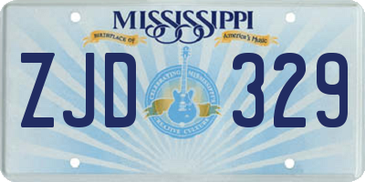 MS license plate ZJD329