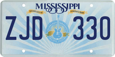MS license plate ZJD330