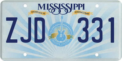 MS license plate ZJD331