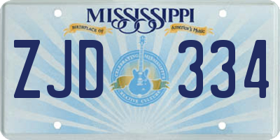 MS license plate ZJD334