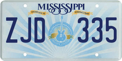 MS license plate ZJD335