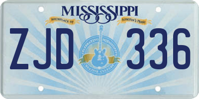 MS license plate ZJD336