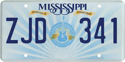 MS license plate ZJD341