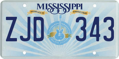 MS license plate ZJD343