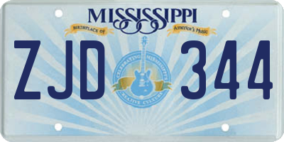 MS license plate ZJD344