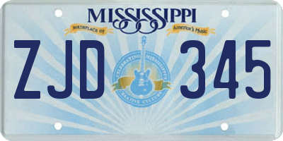 MS license plate ZJD345