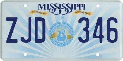 MS license plate ZJD346