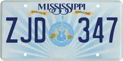 MS license plate ZJD347