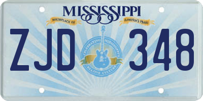 MS license plate ZJD348