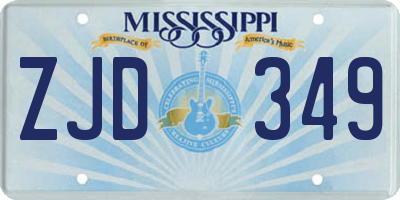 MS license plate ZJD349