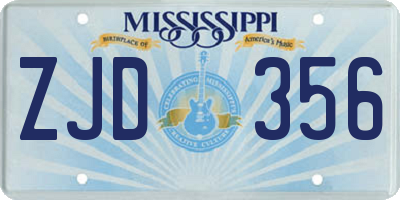 MS license plate ZJD356