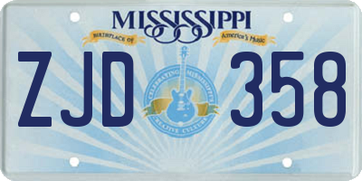 MS license plate ZJD358