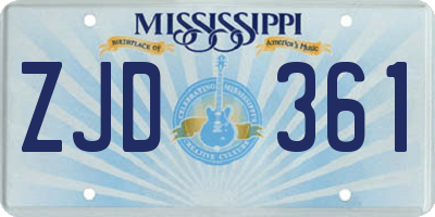 MS license plate ZJD361