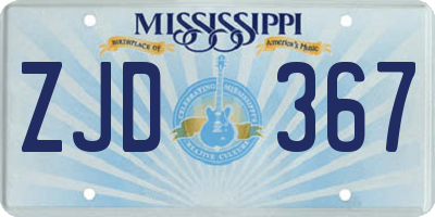MS license plate ZJD367