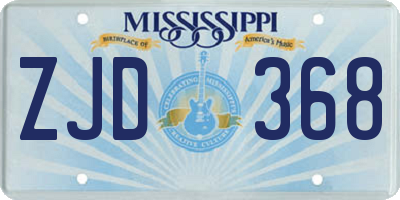 MS license plate ZJD368