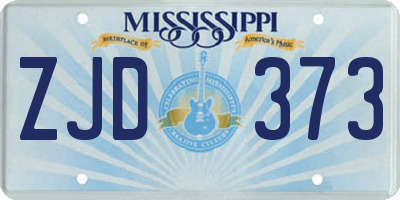 MS license plate ZJD373