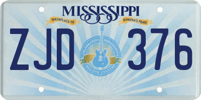 MS license plate ZJD376