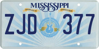 MS license plate ZJD377