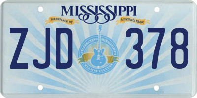 MS license plate ZJD378