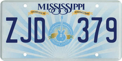 MS license plate ZJD379