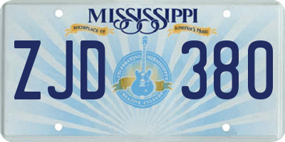 MS license plate ZJD380