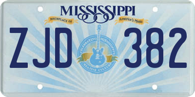 MS license plate ZJD382