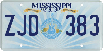 MS license plate ZJD383