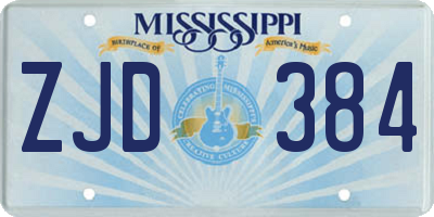 MS license plate ZJD384