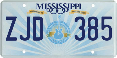 MS license plate ZJD385