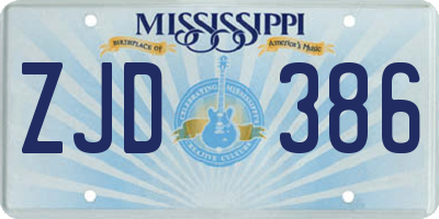 MS license plate ZJD386