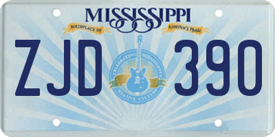 MS license plate ZJD390