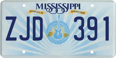 MS license plate ZJD391