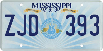 MS license plate ZJD393