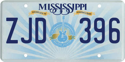 MS license plate ZJD396