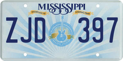 MS license plate ZJD397