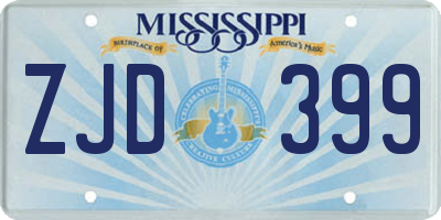 MS license plate ZJD399